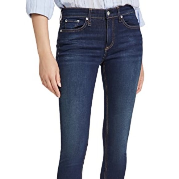 Rag & Bone Cate Mid-Rise Skinny Ankle Jeans - Dark Wash - 24/30